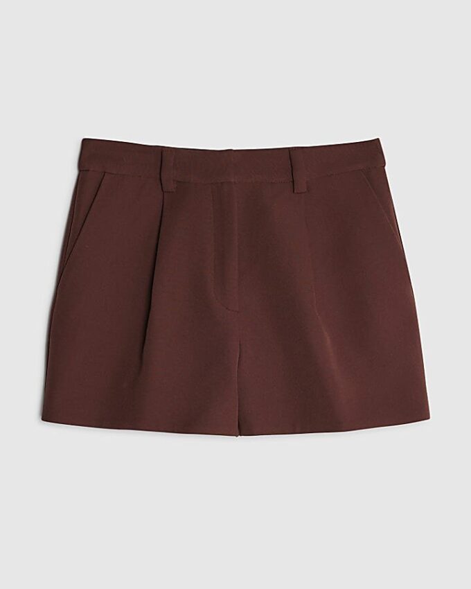 Bruna strukturerade skräddarsydda shorts