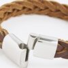 Brunt läderarmband med flätor