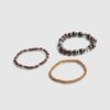 Brunt träarmband i multipack