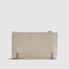 Cream Embossed Monogram Mini Purse