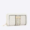 Cream Monogram Zip Around Purse