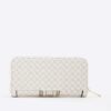 Cream Monogram Zip Around Purse
