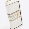 Cream Monogram Zip Around Purse