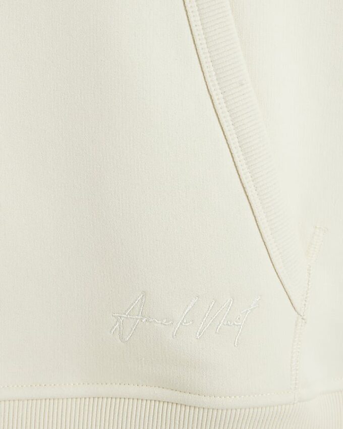 Cream Regular Fit långärmad hoodie