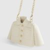 Cream Shirt Mini Purse