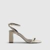 Cream Wide Fit Block Heeled Open Toe Sandals