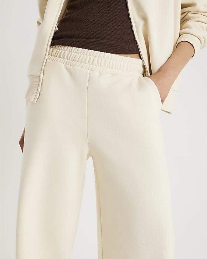 Cream Wide Leg Joggers