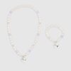 Flickor rosa halsband och armband set