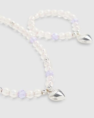 Flickor rosa halsband och armband set