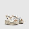 Flickor Silvermetalliska kilklacksandaler med rosett