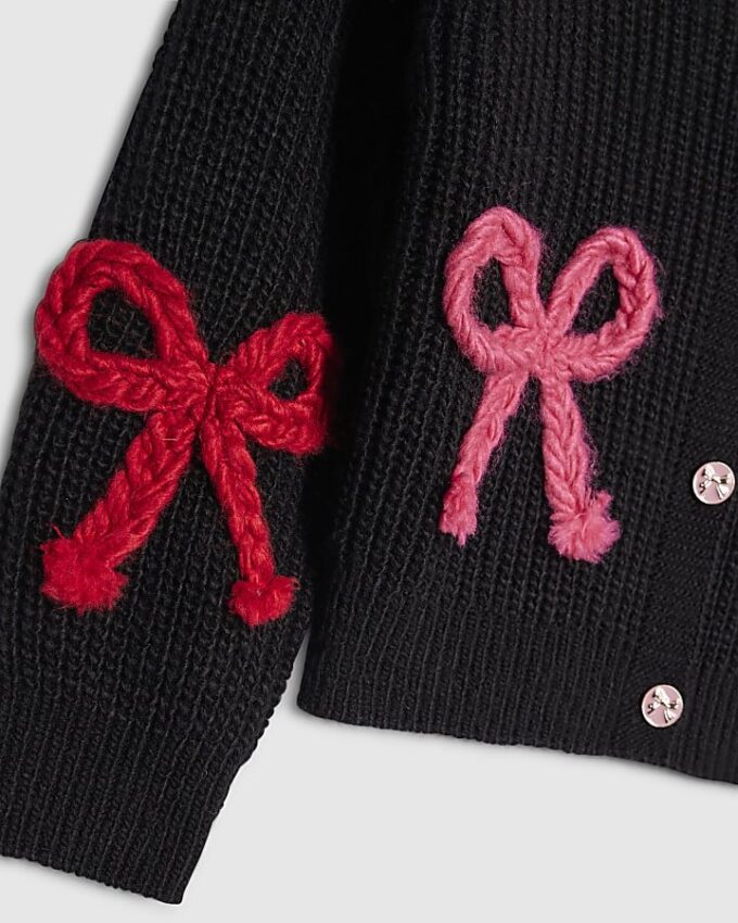 Flickor Svart 3D-rosettkofta