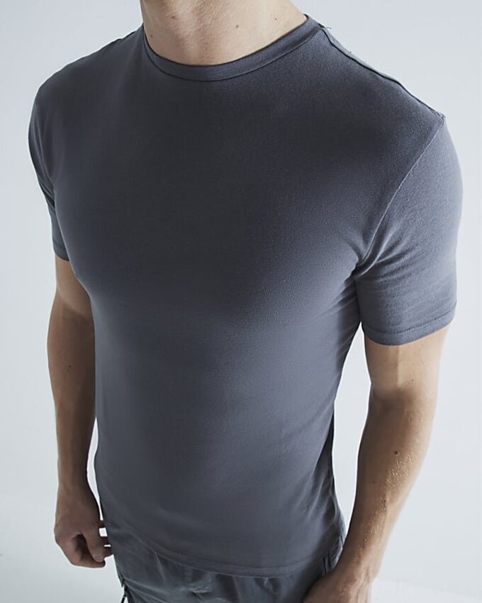 Grå 3-pack Muscle Fit T-shirt