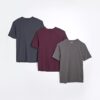 Grå 3-pack Muscle Fit T-shirt