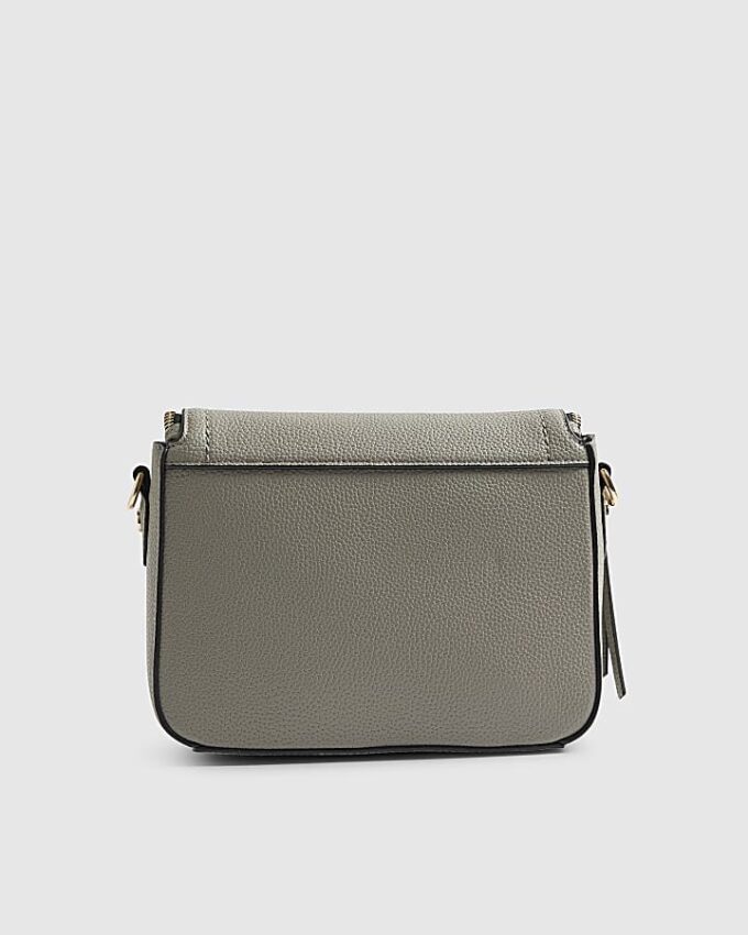 Grå crossbody-väska med dragkedja