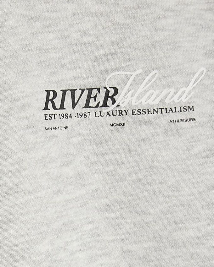 Grå hoodie med färgblock för pojkar från River Island