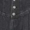 Grå jeans med vida ben och korsettknäppning