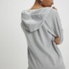 Grå långärmad hoodie med omlottfront