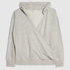 Grå långärmad hoodie med omlottfront