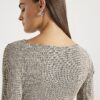 Grå långärmad topp med texturerad twist fram