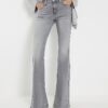 Grå midhög flared jeans