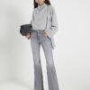 Grå midhög flared jeans