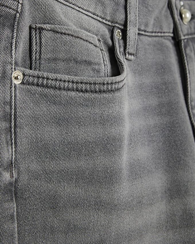 Grå midhög flared jeans