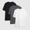 Grå muskelpassformad 3-pack T-shirt