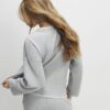 Grå mysig långärmad topp med whipstitch
