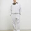 Grå oversized hoodie med dragkedja