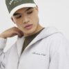 Grå oversized hoodie med dragkedja