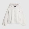 Grå oversized hoodie med dragkedja