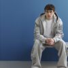 Grå oversized hoodie med japansk drake Grå oversized hoodie med japansk drake