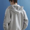 Grå oversized hoodie med japansk drake Grå oversized hoodie med japansk drake