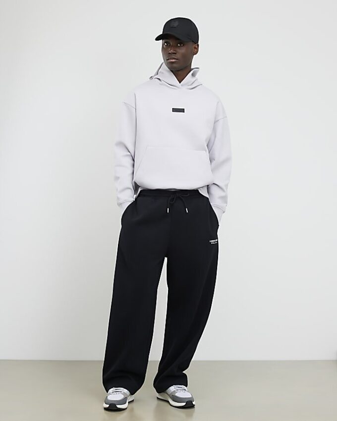 Grå oversized hoodie med Luminis-tryck Grå oversized hoodie med Luminis-tryck