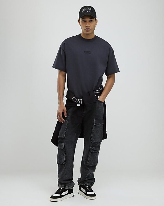 Grå oversized Luminis Studios T-shirt