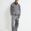 Grå oversized-passformad hoodie med dragkedja och drakmotiv Grå oversized-passformad hoodie med dragkedja och drakmotiv