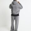 Grå oversized-passformad hoodie med dragkedja och drakmotiv Grå oversized-passformad hoodie med dragkedja och drakmotiv