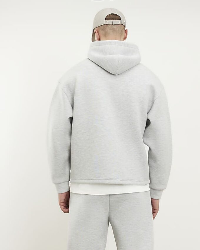 Grå premium oversized hoodie med dragkedja Grå premium oversized hoodie med dragkedja