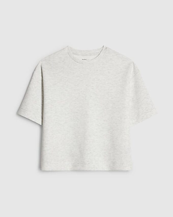 Grå premium-T-shirt med boxig passform
