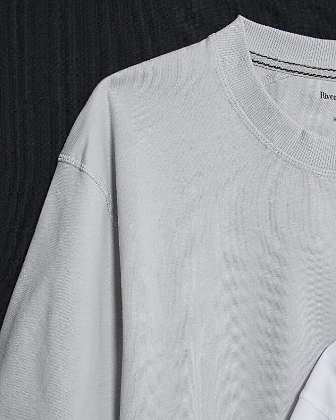 Grå Regular Fit 3-pack T-shirts