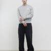 Grå regular fit AR-stickad sweatshirt