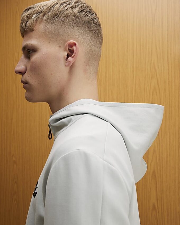 Grå RXR-hoodie med halv dragkedja