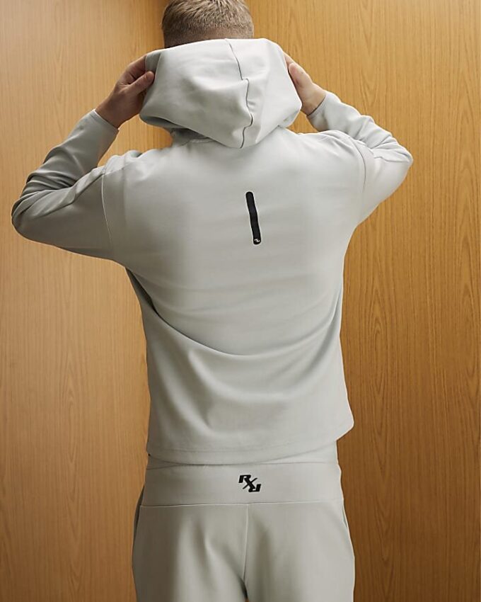 Grå RXR-hoodie med halv dragkedja