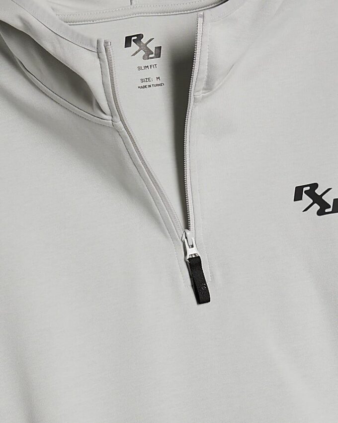 Grå RXR-hoodie med halv dragkedja
