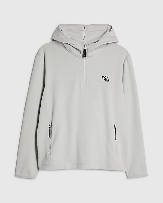 Grå RXR-hoodie med halv dragkedja