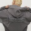Grå Sanctuaire-hoodie i corduroy med genomgående dragkedja