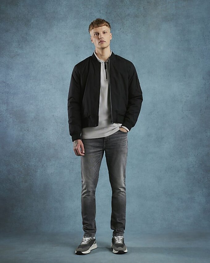 Grå skinny fit-jeans