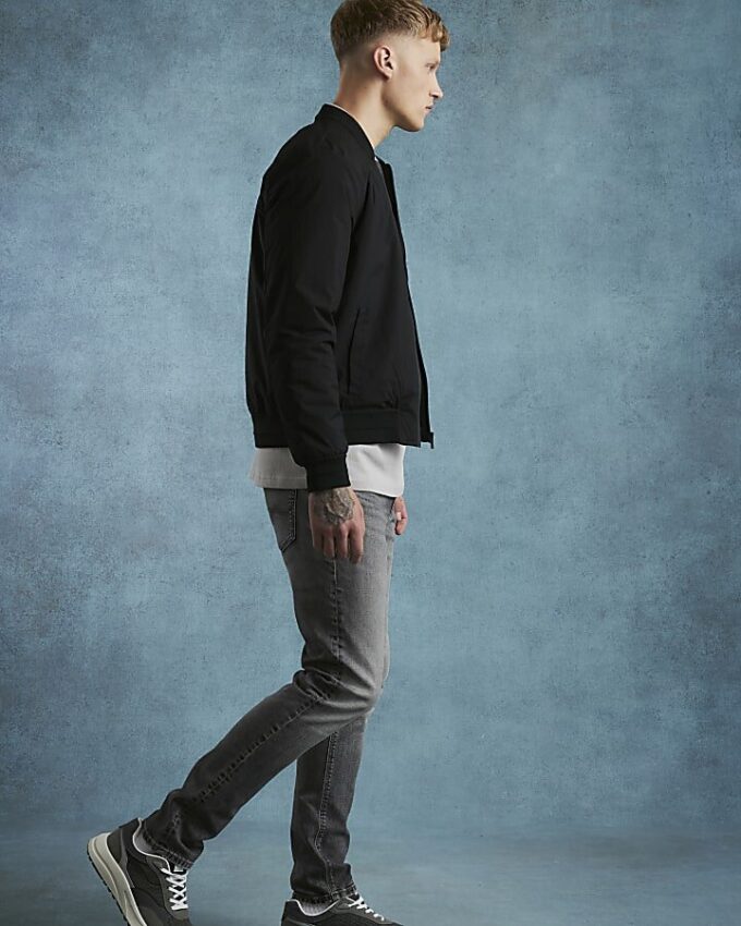 Grå skinny fit-jeans
