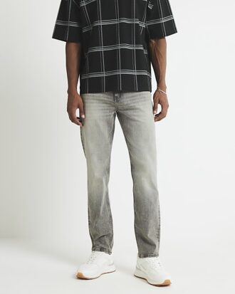 Grå slim fit-jeans
