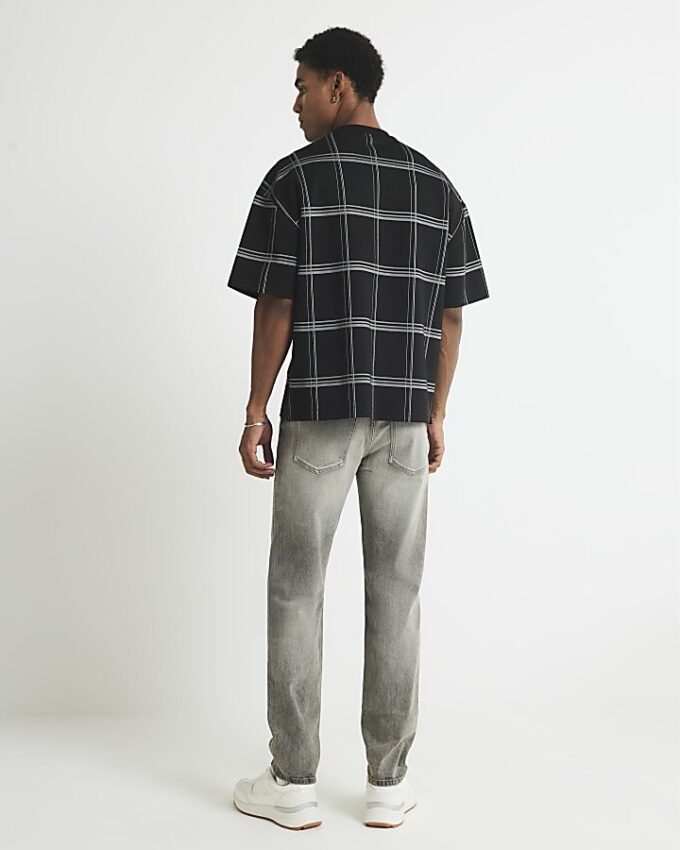 Grå slim fit-jeans Grå slim fit-jeans